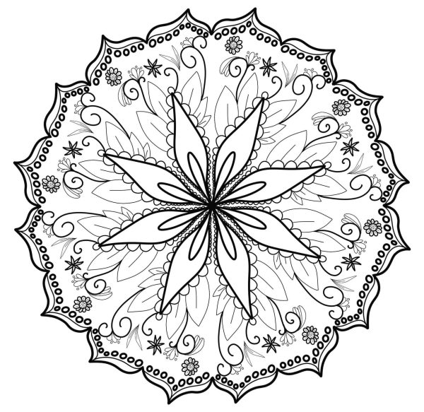 Mandala v obili cveta