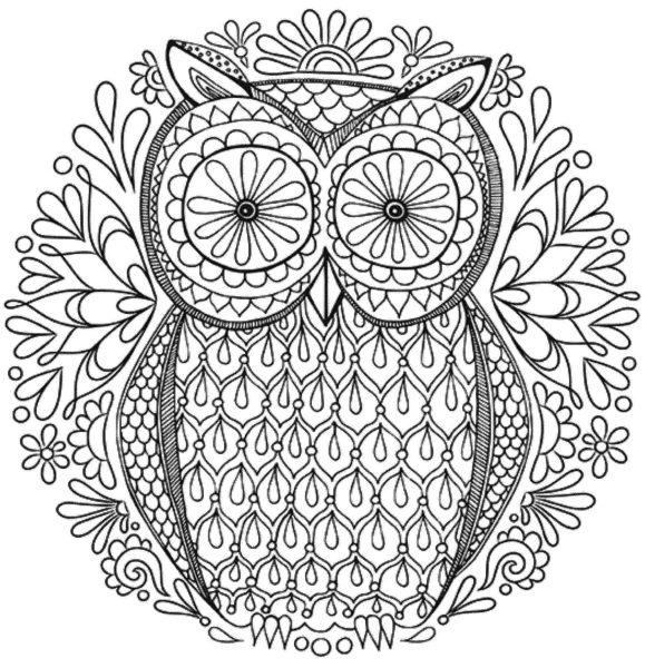 Mandala v obliki sove